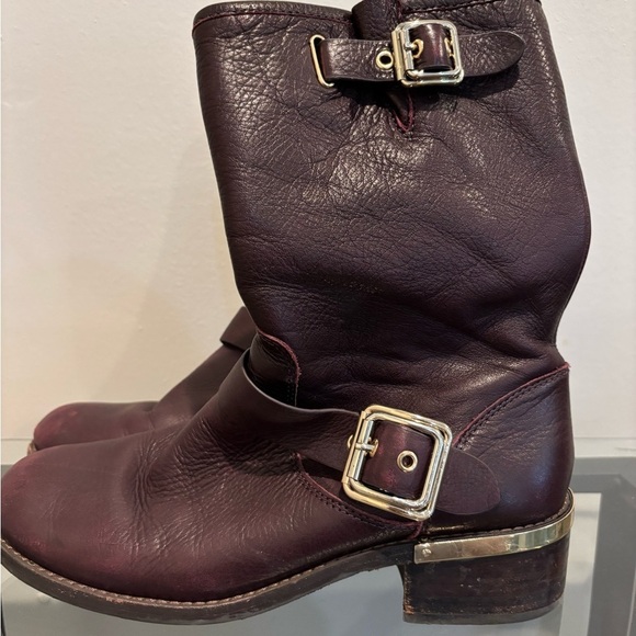 Amazon.com: Vince Camuto Winchell Boot, Black, 5 : Clothing  Vince Camuto Windy Moto Burgundy Leather Boots with Gold Buckles 8.5